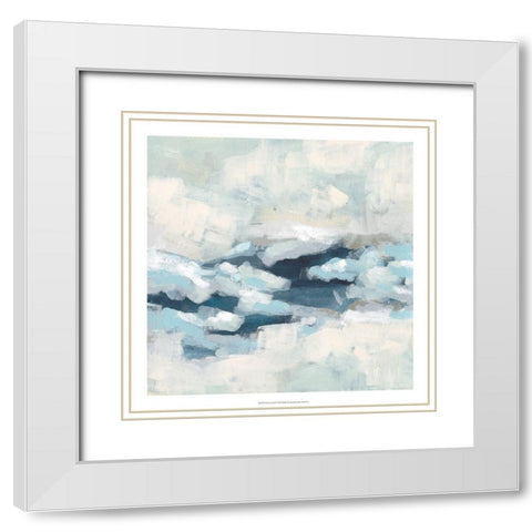 Wave Crest II White Modern Wood Framed Art Print with Double Matting by Vess, June Erica
