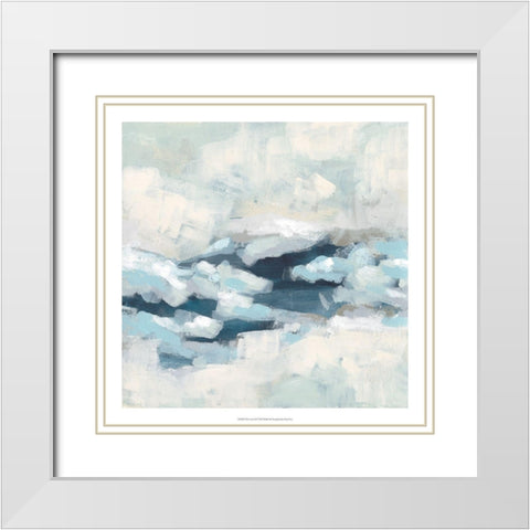 Wave Crest II White Modern Wood Framed Art Print with Double Matting by Vess, June Erica