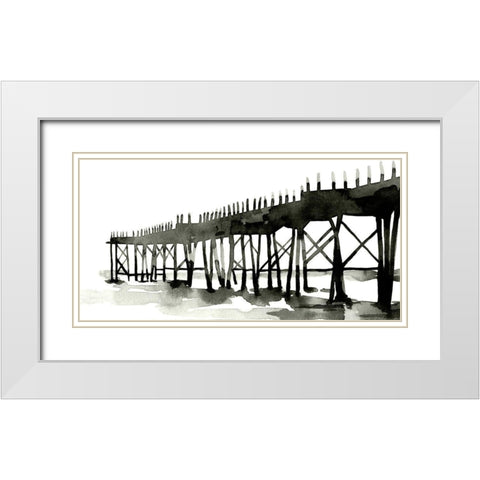 Serene Pier II White Modern Wood Framed Art Print with Double Matting by Scarvey, Emma