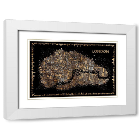 Glam Iconic Cities-London White Modern Wood Framed Art Print with Double Matting by Esquer, Rafael
