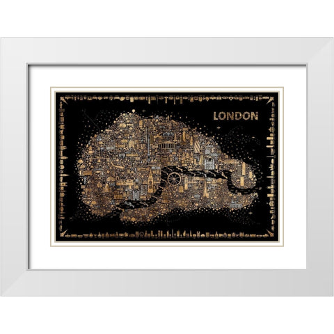 Glam Iconic Cities-London White Modern Wood Framed Art Print with Double Matting by Esquer, Rafael