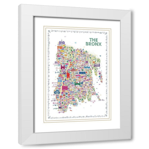 New York Collection-Bronx White Modern Wood Framed Art Print with Double Matting by Esquer, Rafael