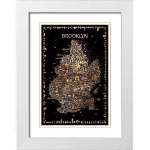 Glam New York Collection-Brooklyn White Modern Wood Framed Art Print with Double Matting by Esquer, Rafael