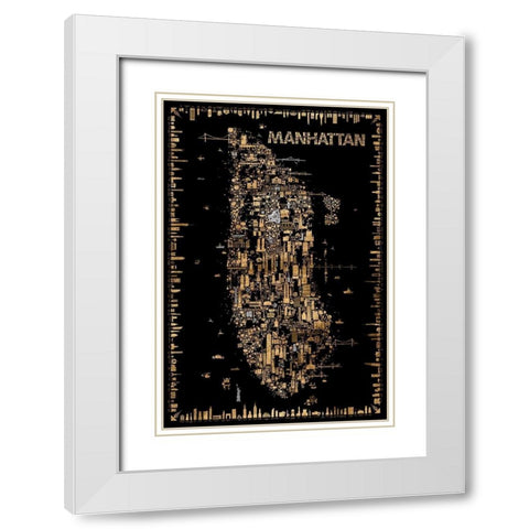 Glam New York Collection-Manhattan White Modern Wood Framed Art Print with Double Matting by Esquer, Rafael