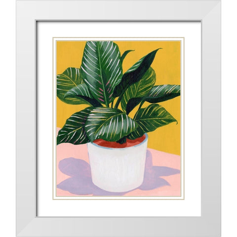 Calethea II White Modern Wood Framed Art Print with Double Matting by Popp, Grace