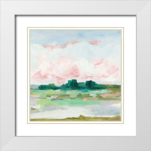 Pink Marsh I White Modern Wood Framed Art Print with Double Matting by Harper, Ethan