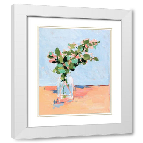 Baby Blue Eucalyptus II White Modern Wood Framed Art Print with Double Matting by Wang, Melissa