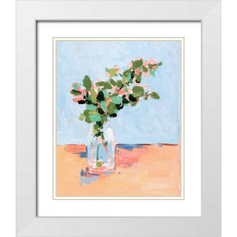 Baby Blue Eucalyptus II White Modern Wood Framed Art Print with Double Matting by Wang, Melissa