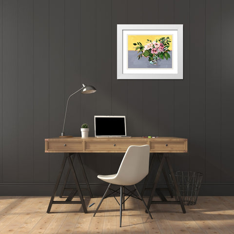 Natural Bouquet I White Modern Wood Framed Art Print with Double Matting by Wang, Melissa