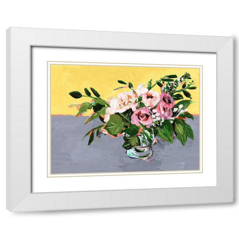 Natural Bouquet I White Modern Wood Framed Art Print with Double Matting by Wang, Melissa