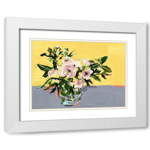 Natural Bouquet II White Modern Wood Framed Art Print with Double Matting by Wang, Melissa
