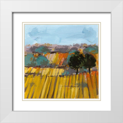 Wheat Crop I White Modern Wood Framed Art Print with Double Matting by Wang, Melissa