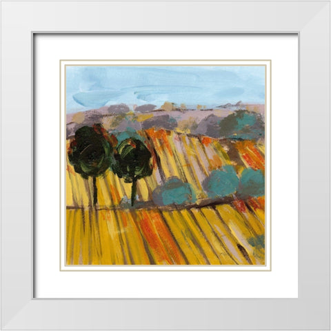 Wheat Crop II White Modern Wood Framed Art Print with Double Matting by Wang, Melissa