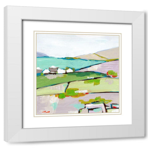 Mountain Village II White Modern Wood Framed Art Print with Double Matting by Wang, Melissa