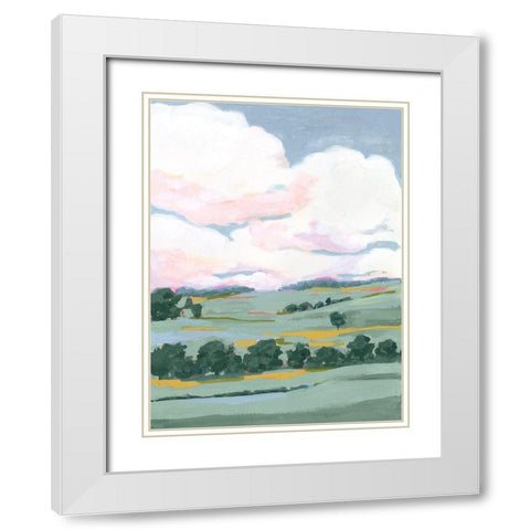 Pastel View II White Modern Wood Framed Art Print with Double Matting by Borges, Victoria