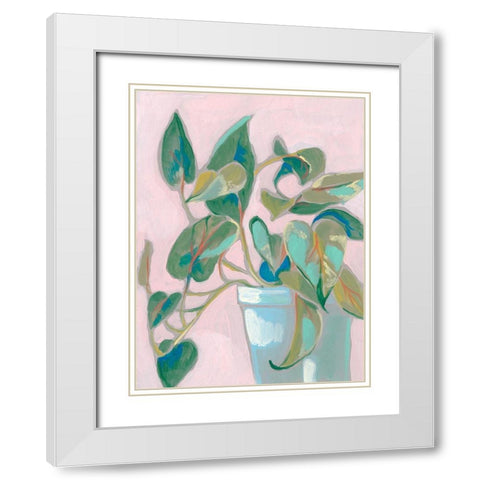 Quirky Plant I White Modern Wood Framed Art Print with Double Matting by Goldberger, Jennifer