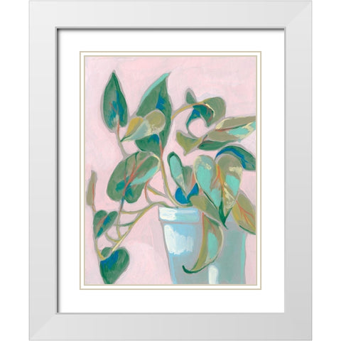 Quirky Plant I White Modern Wood Framed Art Print with Double Matting by Goldberger, Jennifer