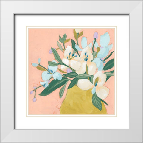Floral Allure II White Modern Wood Framed Art Print with Double Matting by Vess, June Erica