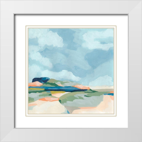 Valley Vista I White Modern Wood Framed Art Print with Double Matting by Vess, June Erica