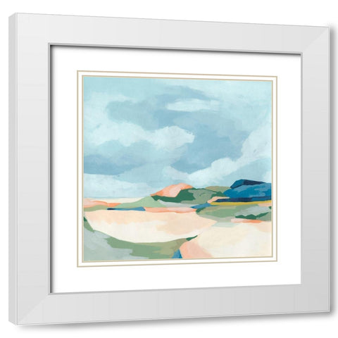 Valley Vista II White Modern Wood Framed Art Print with Double Matting by Vess, June Erica