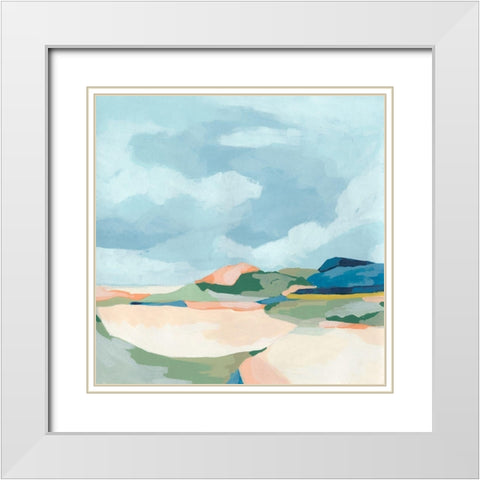 Valley Vista II White Modern Wood Framed Art Print with Double Matting by Vess, June Erica