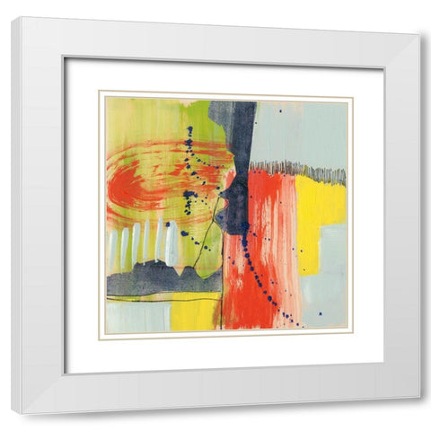 Bold Strokes II White Modern Wood Framed Art Print with Double Matting by Goldberger, Jennifer