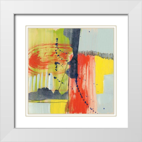 Bold Strokes II White Modern Wood Framed Art Print with Double Matting by Goldberger, Jennifer