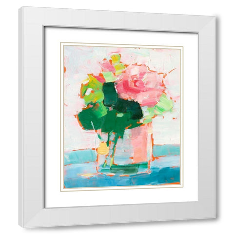 Cut Flowers I White Modern Wood Framed Art Print with Double Matting by Harper, Ethan