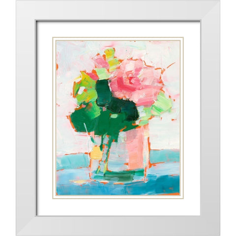 Cut Flowers I White Modern Wood Framed Art Print with Double Matting by Harper, Ethan