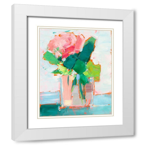 Cut Flowers II White Modern Wood Framed Art Print with Double Matting by Harper, Ethan
