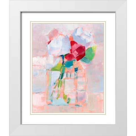 Abstract Flowers in Vase I White Modern Wood Framed Art Print with Double Matting by Harper, Ethan