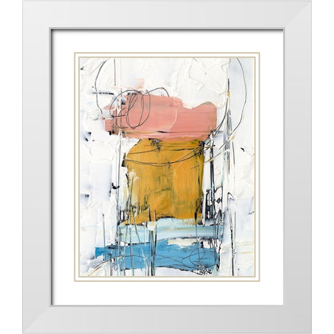 Stacked Together II White Modern Wood Framed Art Print with Double Matting by Harper, Ethan