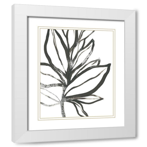 Leaf Instinct I White Modern Wood Framed Art Print with Double Matting by Vess, June Erica