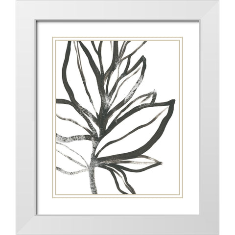 Leaf Instinct I White Modern Wood Framed Art Print with Double Matting by Vess, June Erica