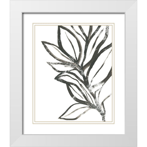 Leaf Instinct II White Modern Wood Framed Art Print with Double Matting by Vess, June Erica