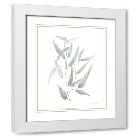 Ethereal Eucalyptus I White Modern Wood Framed Art Print with Double Matting by Goldberger, Jennifer