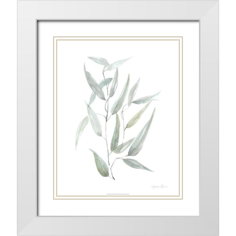 Ethereal Eucalyptus I White Modern Wood Framed Art Print with Double Matting by Goldberger, Jennifer