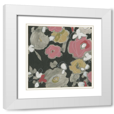 Impulse Floral I White Modern Wood Framed Art Print with Double Matting by Vess, June Erica