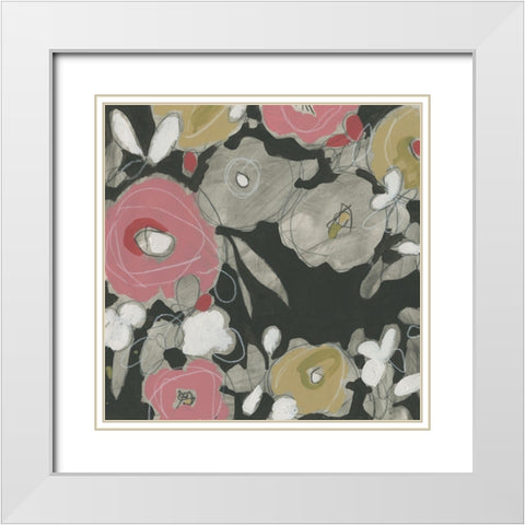 Impulse Floral II White Modern Wood Framed Art Print with Double Matting by Vess, June Erica