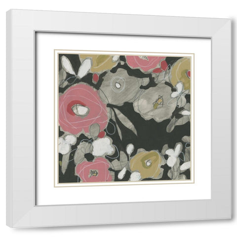 Impulse Floral II White Modern Wood Framed Art Print with Double Matting by Vess, June Erica