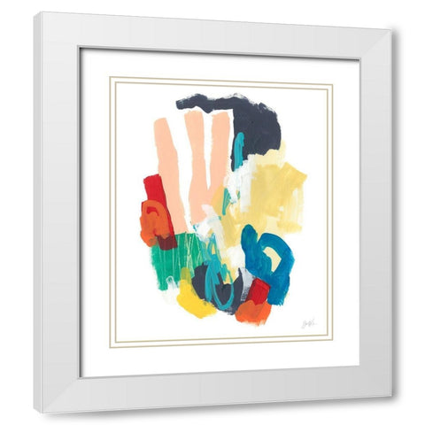 Clamor I White Modern Wood Framed Art Print with Double Matting by Vess, June Erica