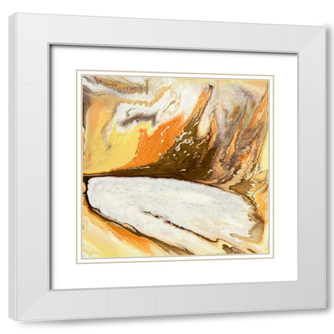 Liquid Earth I White Modern Wood Framed Art Print with Double Matting by Studio W