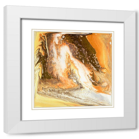 Liquid Earth II White Modern Wood Framed Art Print with Double Matting by Studio W