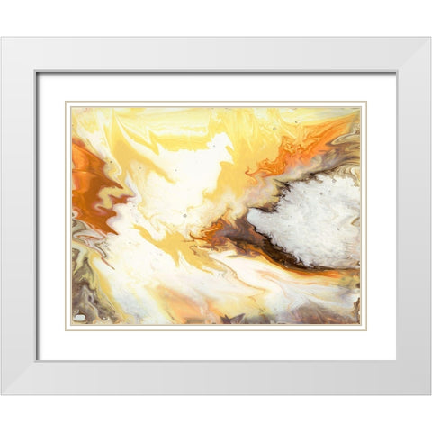 Liquid Earth VI White Modern Wood Framed Art Print with Double Matting by Studio W