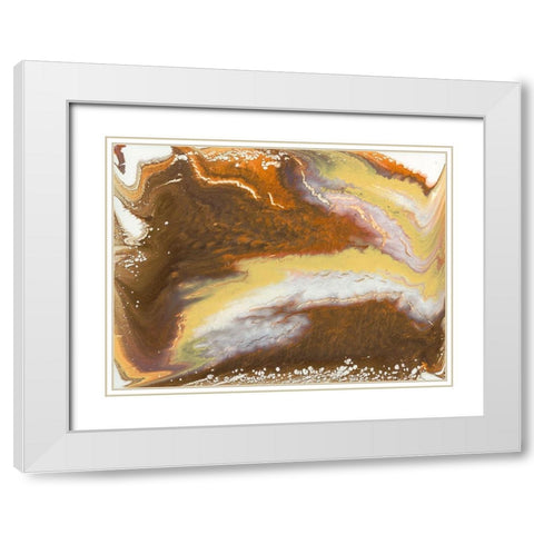 Liquid Earth VII White Modern Wood Framed Art Print with Double Matting by Studio W
