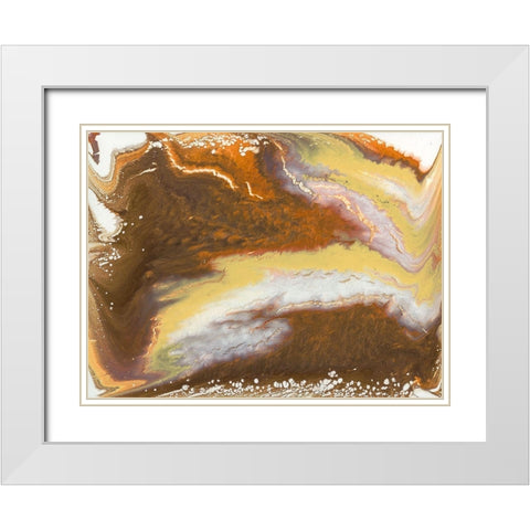 Liquid Earth VII White Modern Wood Framed Art Print with Double Matting by Studio W