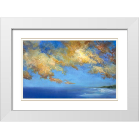 Golden Cloudscape White Modern Wood Framed Art Print with Double Matting by Finch, Sheila