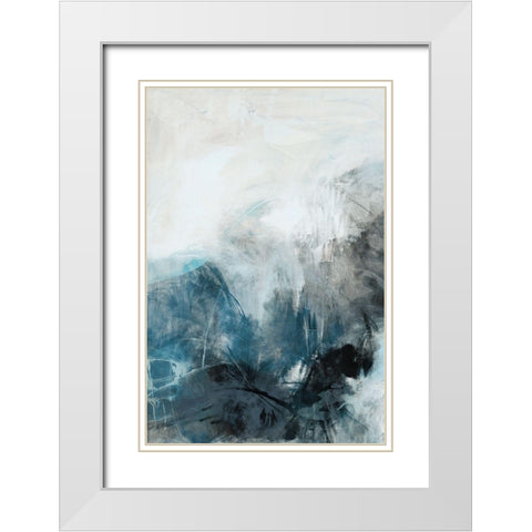 Fingerprint I White Modern Wood Framed Art Print with Double Matting by Jasper, Sisa