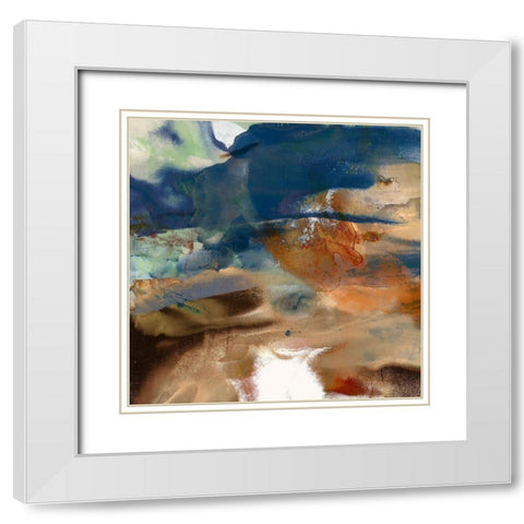 Orange Tide I White Modern Wood Framed Art Print with Double Matting by Jasper, Sisa