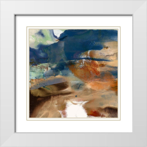 Orange Tide I White Modern Wood Framed Art Print with Double Matting by Jasper, Sisa